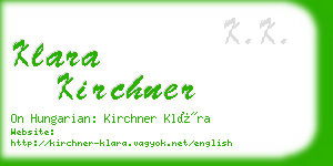 klara kirchner business card